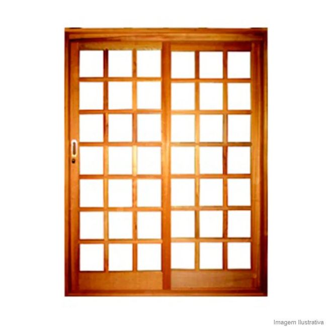 Porta de Correr 2 Folhas Quadriculado 215x160cm Imbuia Madaza