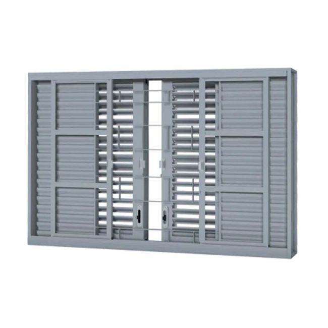 Janela veneziana 6 folhas Lucasa 100x150x15,5cm flex grade quadrada
