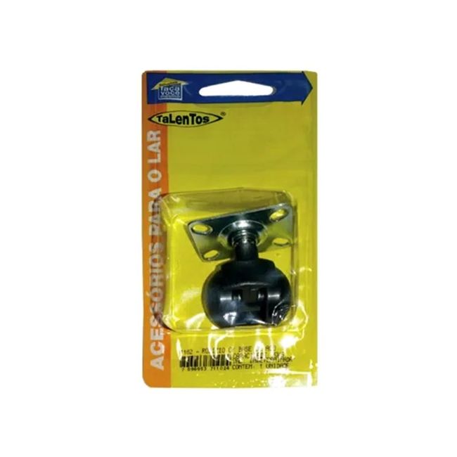 Rodízio 30mm Com Base De Aço 4mm Preto Talentos