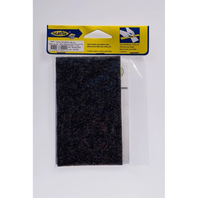 Feltro Sintético Pp Retangular 3X90X150Mm Preto Talentos