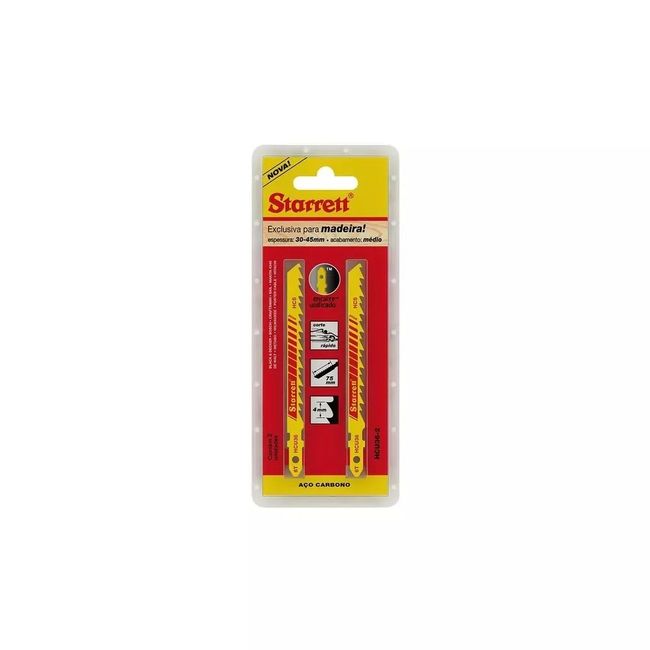 Lâmina para Serra Tico-Tico Carbono Encaixe Unificado 100mm com 6 Dentes (2 Unidades) Starret