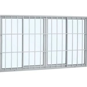 Janela de Correr 4 Folhas Sasazaki Alumifort 100x150cm com Grade