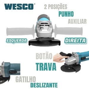 Esmerilhadeira Angular 125Mm 6 Velocidades Variaveis 1100W 220V Wesco