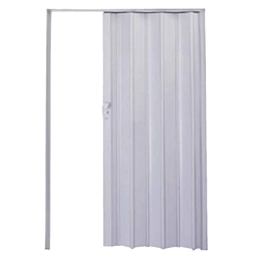 Porta Sanfonada PVC 210x84cm Cinza com Fechadura |