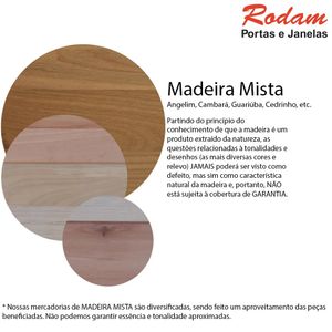 Kit porta de madeira Topázio direita Rodam 210x82x12cm mista
