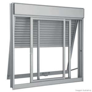 Janela 3 folhas Aluminium 140x140x14cm veneziana acetinada Sasazaki