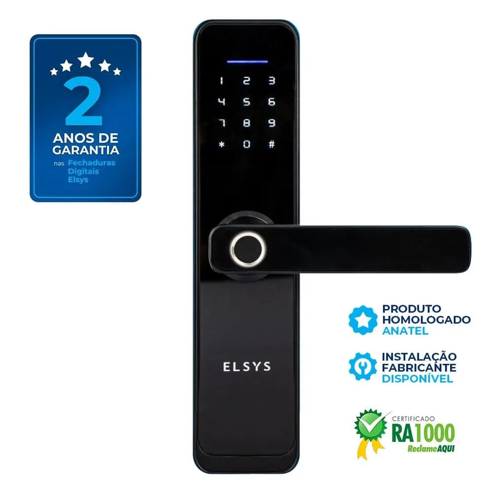 Fechadura Eletrônica Elsys ESF-DE4000B Wi-Fi | Telhanorte