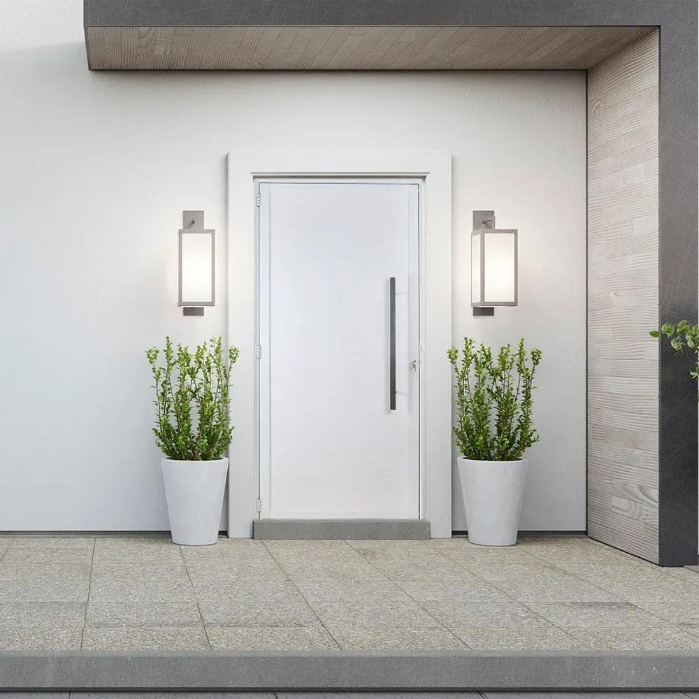 Porta Lambril Puxador 210x80cm Alumínio Branco | Telhanorte