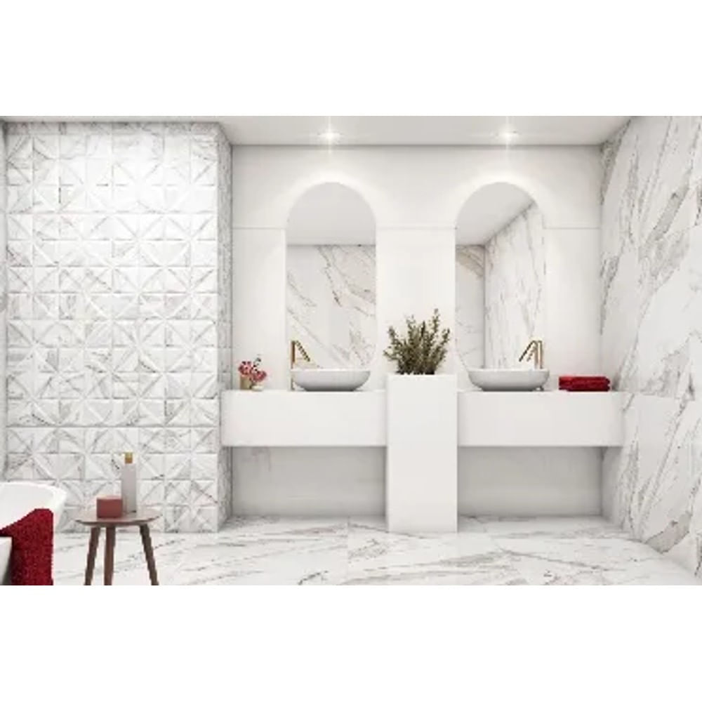 Porcelanato Acetinado Retificado Branco 62,5x62cm Embramaco