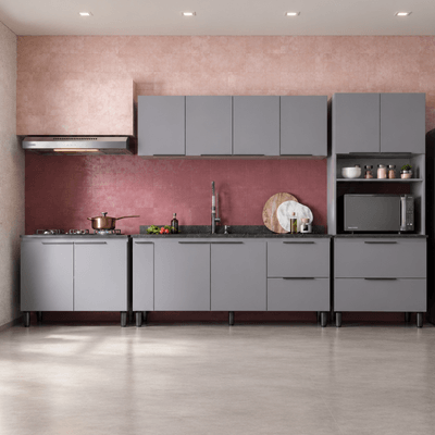 Cozinha-Completa-Modulada-3-Pecas-com-Balcao-Cooktop-Armario-Aereo-144cm-e-Torre-Quente-Cisne-Cinza-Cozimax--1-