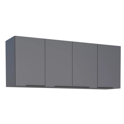Cozinha Completa Modulada 3 Pecas com Balcao Cooktop, Armario Aereo 144cm e Torre Quente Cisne Cinza Cozimax -10-