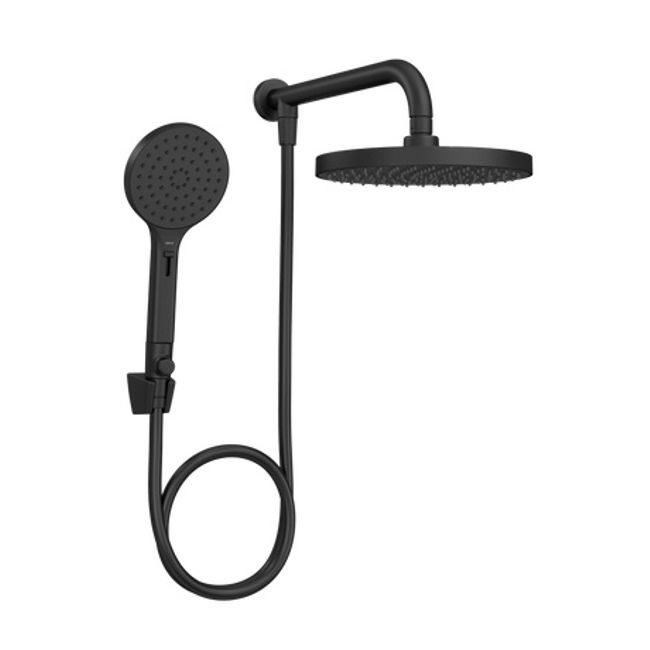 Chuveiro-Redondo-De-Parede-22Cm-Com-Desviador-Black-Matte-Deca-2604345