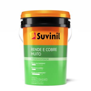 Tinta Acrílica Standard Rende e Cobre Muito Interior e Exterior Branco Fosco 20l Suvinil