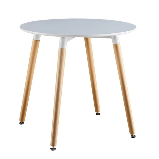 Mesa de Jantar Redonda Eames Branca 80cm Tampo MDF Coisas e Coisinhas -4-