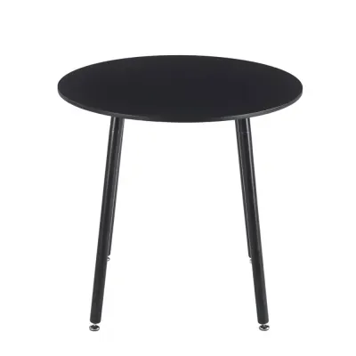 Mesa de Jantar Redonda Eames Preta 80cm Tampo MDF Coisas e Coisinhas -1-