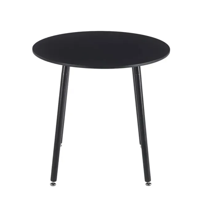 Mesa de Jantar Redonda Eames Preta 80cm Tampo MDF Coisas e Coisinhas -1-