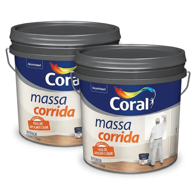 Kit com 2 Massas Corrida Coral Balde Plastico 25kg