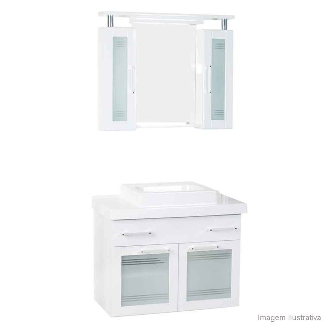 Gabinete Firenze 80cm com cuba branco Darabas