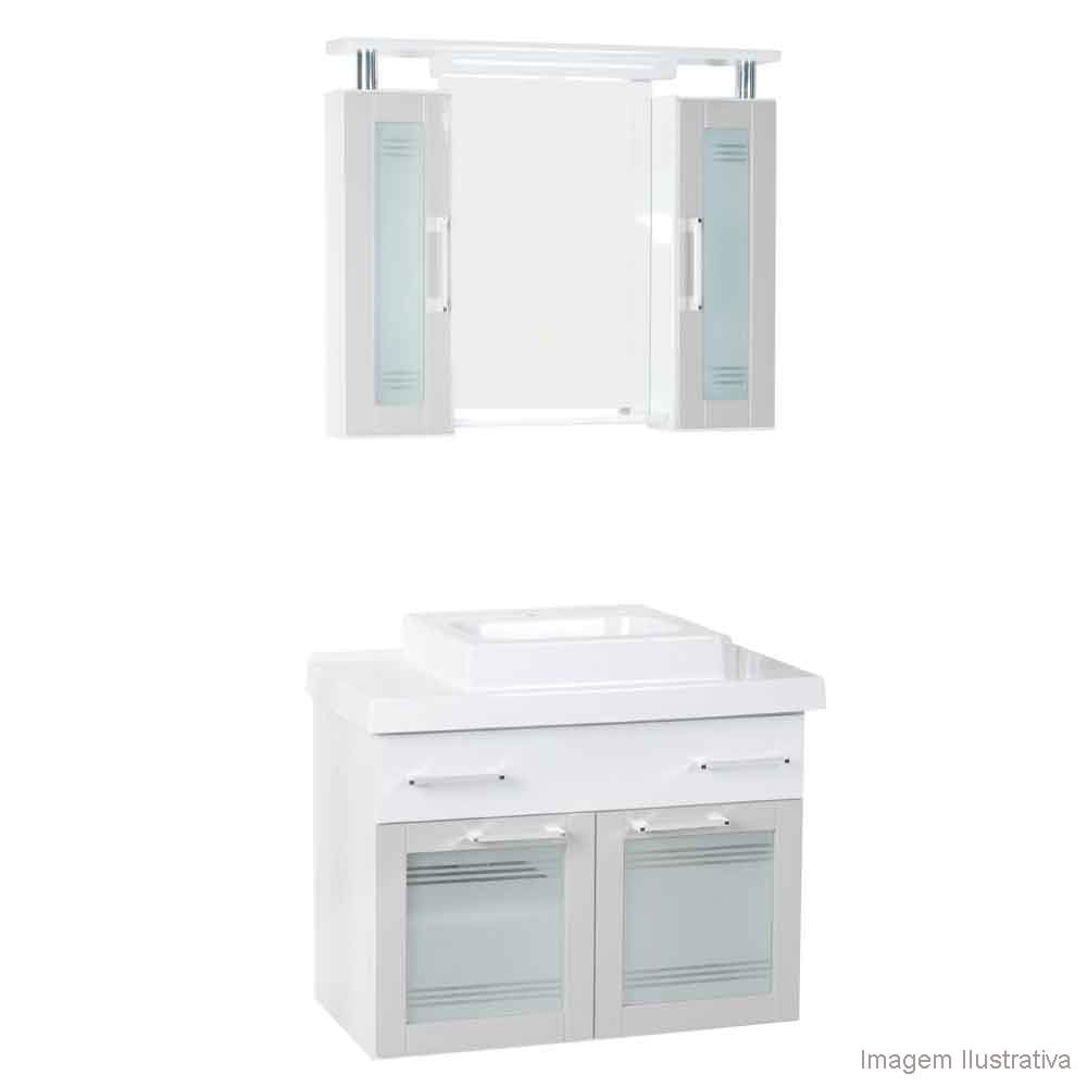 Gabinete Firenze 80cm com cuba cinza Darabas