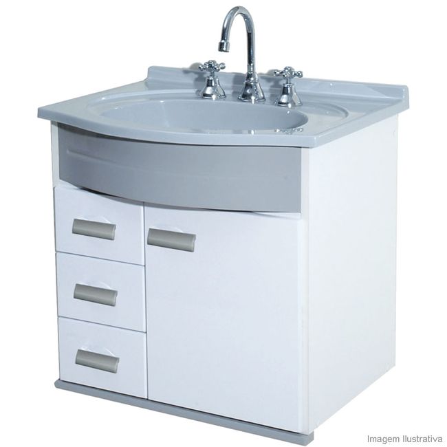 Gabinete Karmel Curvo 58x48cm cinza Gabimar