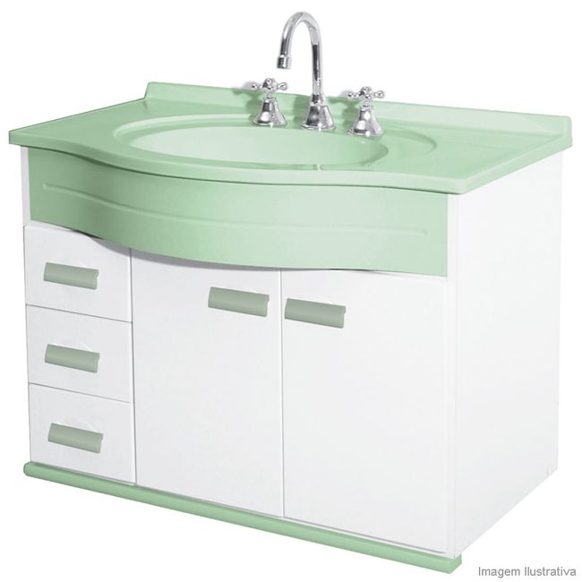 Gabinete Karmel Curvo 78x48cm verde Gabimar