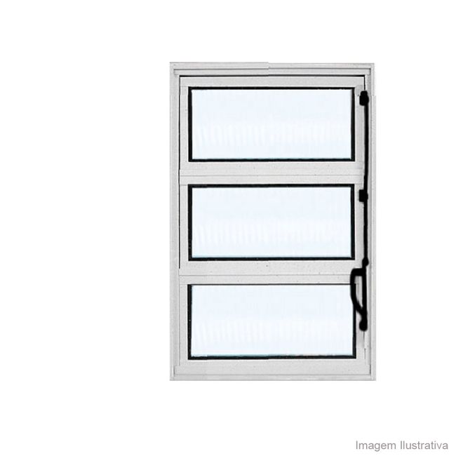 Janela basculante de alumínioPlus 40x60cm 1 seção brilhante Ava