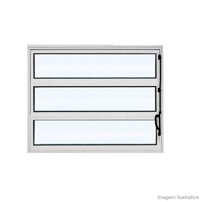 Janela basculante de alumínio linha Ava Plus 80x60cm brilhante Ebel