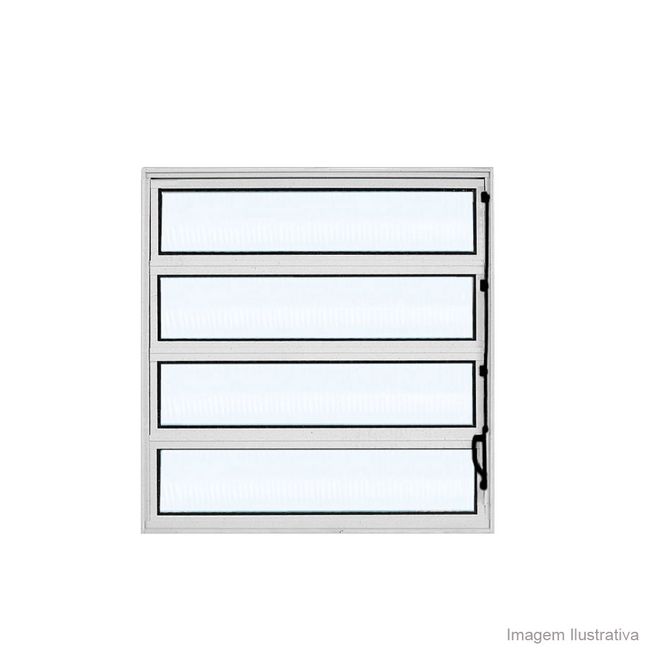 Janela basculante de alumínio linha Ava Plus 80x80cm brilhante Ebel