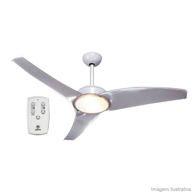 Ventilador de teto 220V com controle e 3 pás Aircontrol branco Latina