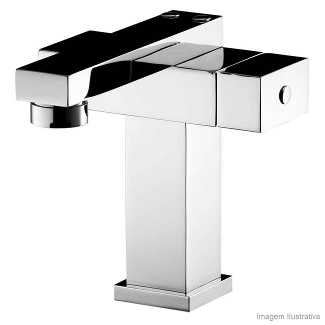 Monocomando para lavatório de bancada LorenQuadra Plus 3875 C94 com bica baixa cromado Lorenzetti