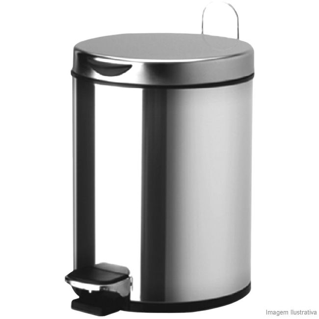 Lixeira de inox 5 litros com tampa Purimax