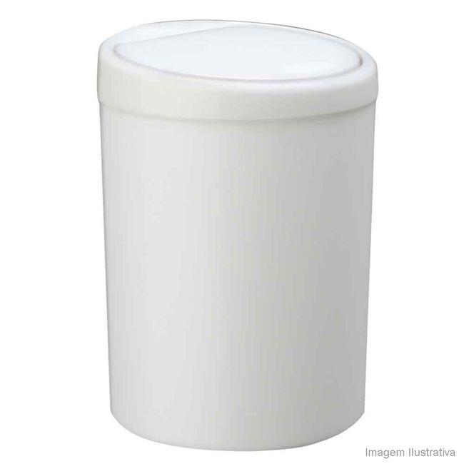 Lixeira de polipropileno Maxroll Click 7,5 litros branca Purimax