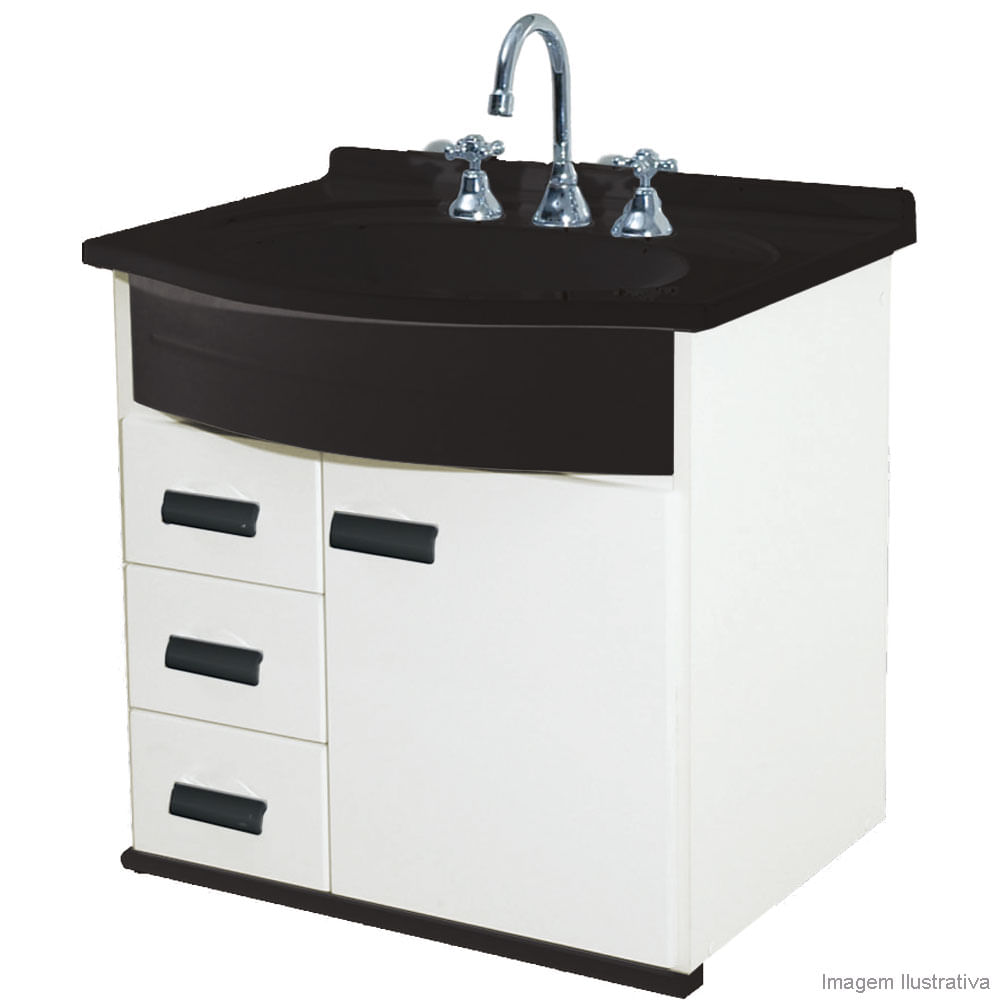 Gabinete Karmel Curvo 58x48cm preto Gabimar