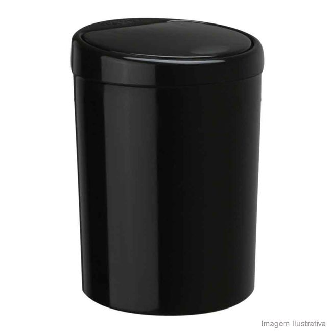 Lixeira de polipropileno 7,5 litros Plastic Purimax preta 42918Purimax