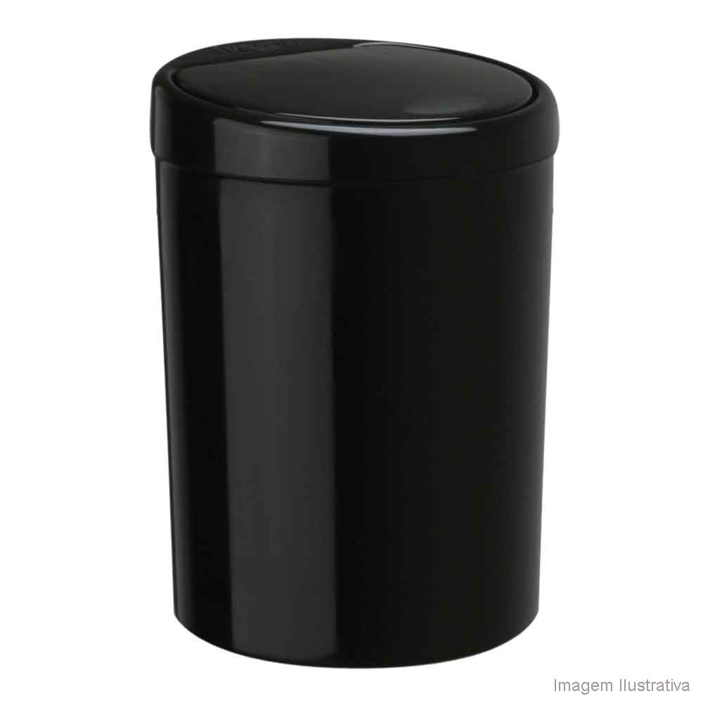 Lixeira de polipropileno 7,5 litros Plastic Purimax preta 42918Purimax