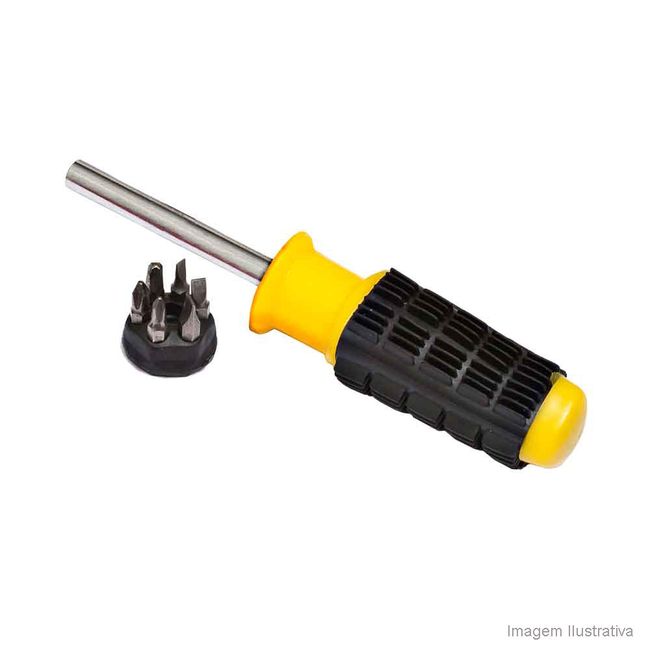 Multichave de fenda com 06 pontas amarela e preta Ferrari