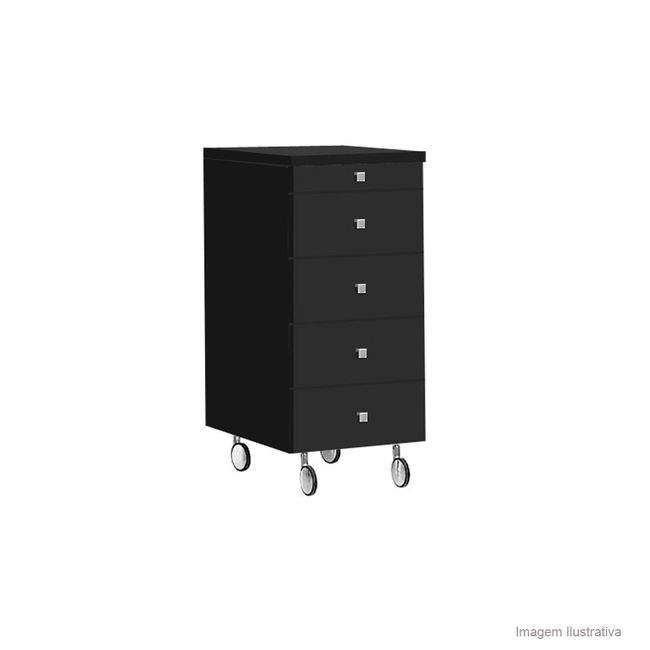 Gaveteiro Quadrato preto 91cm Bumi