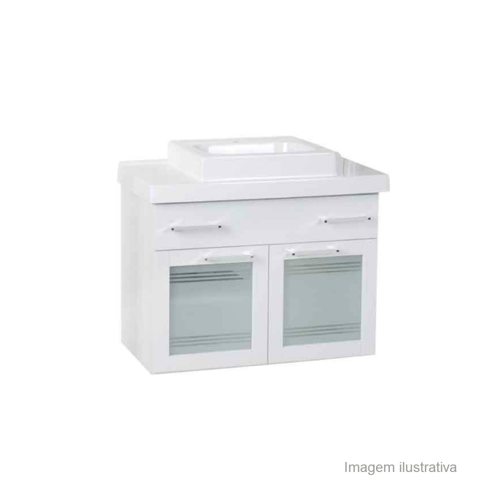 Gabinete Firenze 80cm com cuba branco Darabas