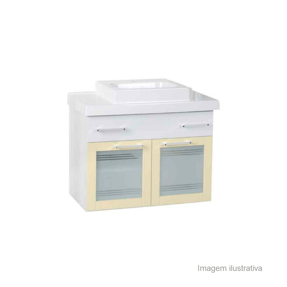 Gabinete Firenze 80cm com cuba biscuit Darabas