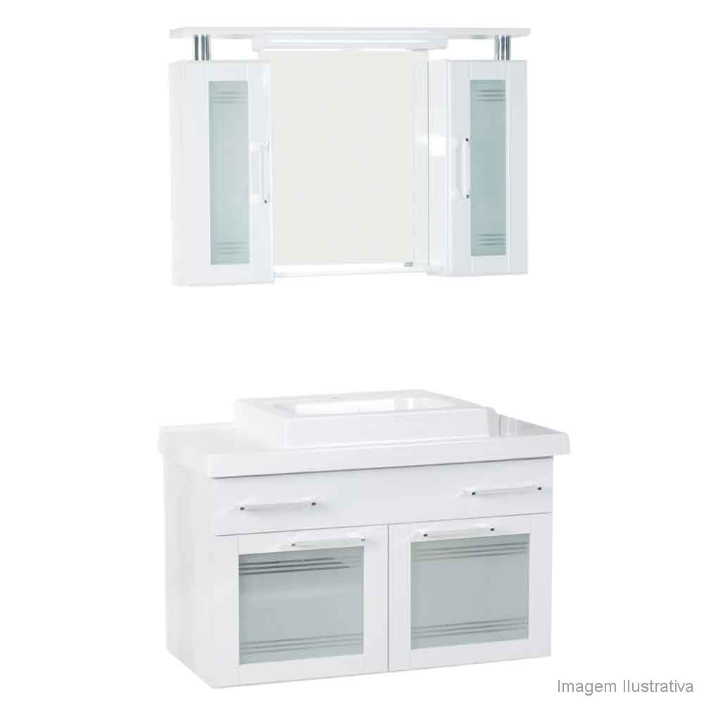 Gabinete Firenze 100cm com cuba branco Darabas