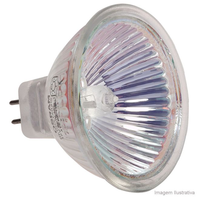 Lâmpada halógena 12v 50W 3000K dicróica Decostar Eco branca Osram