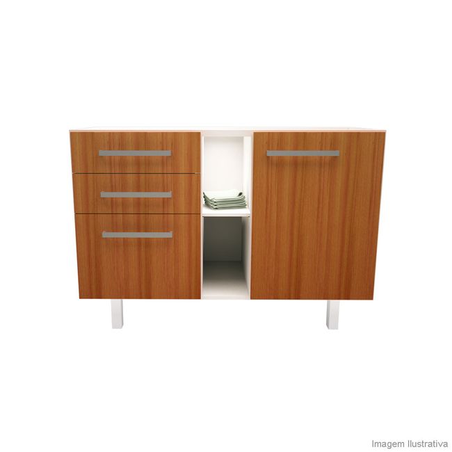 Balcão para fogão e pia Evolution esquerda 120cm madeira Ghelplus