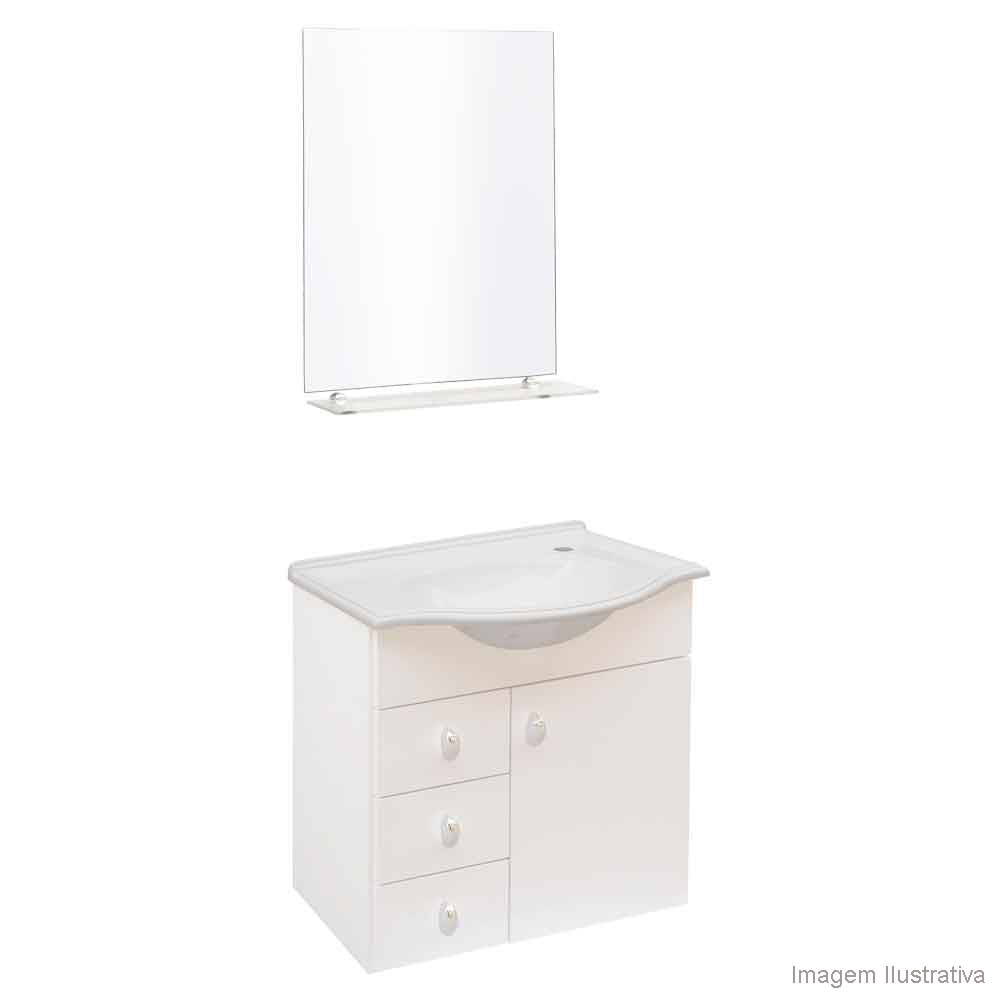 Gabinete Pascaro com espelheira e tampo 50cm cinza Darabas