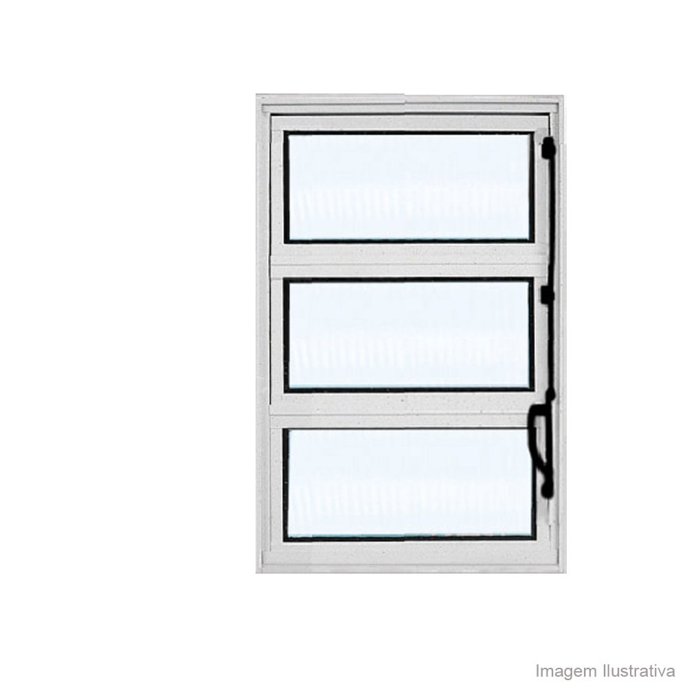 Janela basculante de alumínioPlus 40x60cm 1 seção brilhante Ava