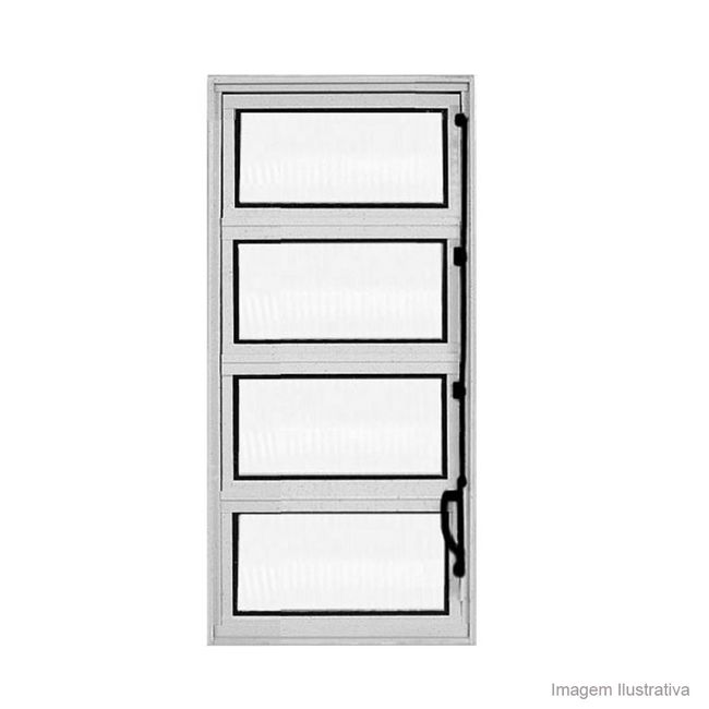 Janela basculante de alumínioPlus 40x80cm 1 seção brilhante Ava