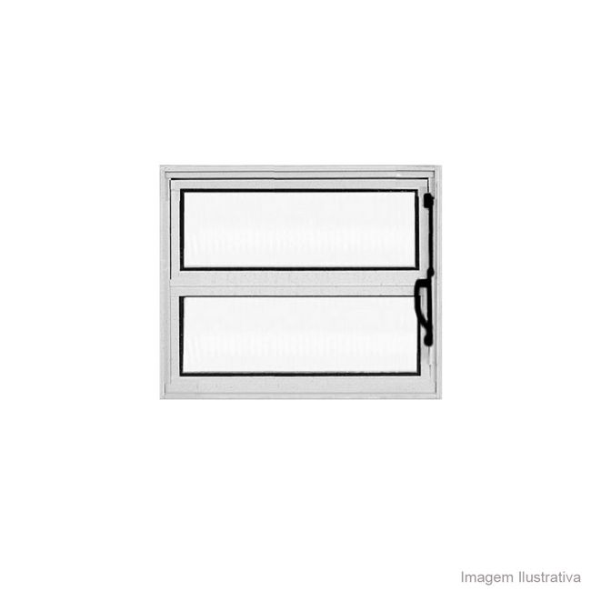 Janela basculante de alumínioPlus 60x40cm 1 seção brilhante Ava