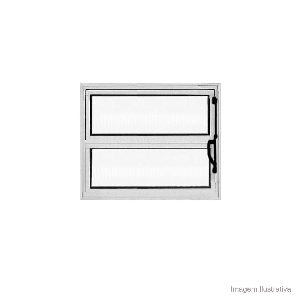 Janela basculante de alumínioPlus 60x40cm 1 seção brilhante Ava