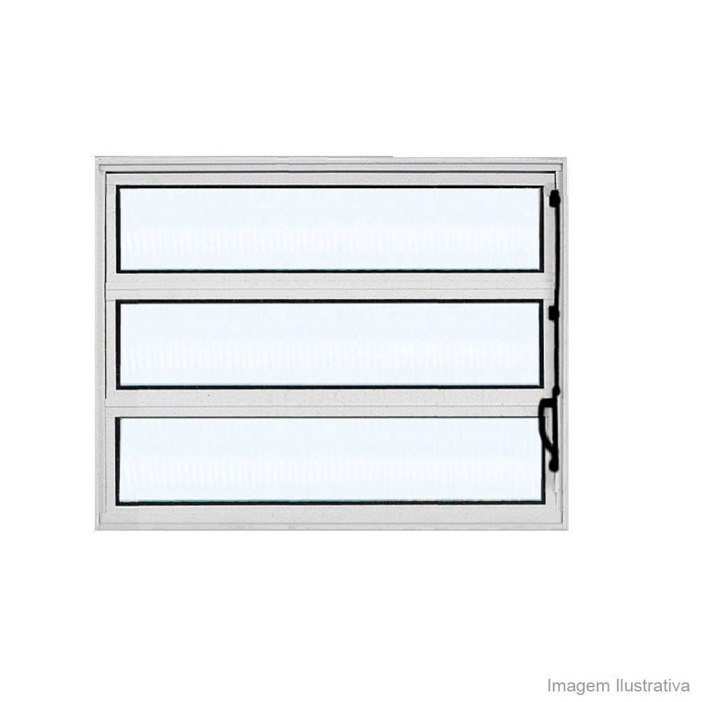 Janela basculante de alumínio linha Ava Plus 80x60cm brilhante Ebel