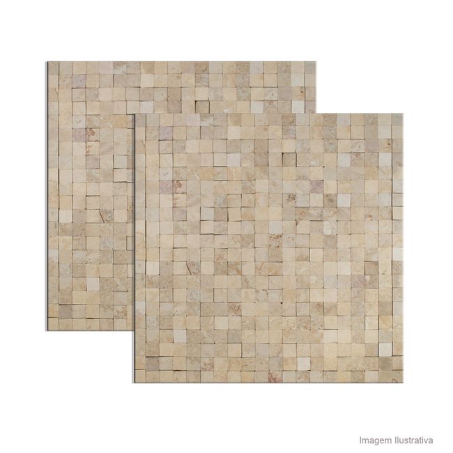 Pastilha de mármore No Joint Beige 30,5x30,5cm Colormix