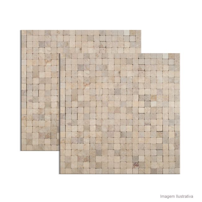 Pastilha de mármore No Joint Travertine Beige 30,5x30,5cm Colormix